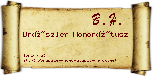 Brüszler Honorátusz névjegykártya